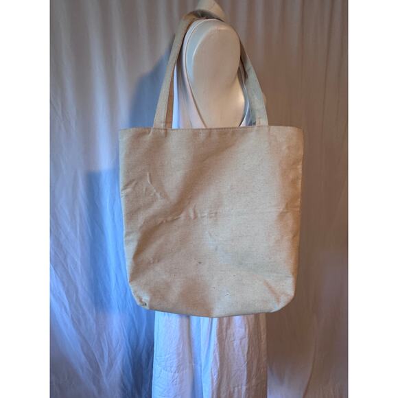 Tote Bag Kiss Print Canvas Bag 17x14.5x3 - Broken Zipper - Picture 3 of 7